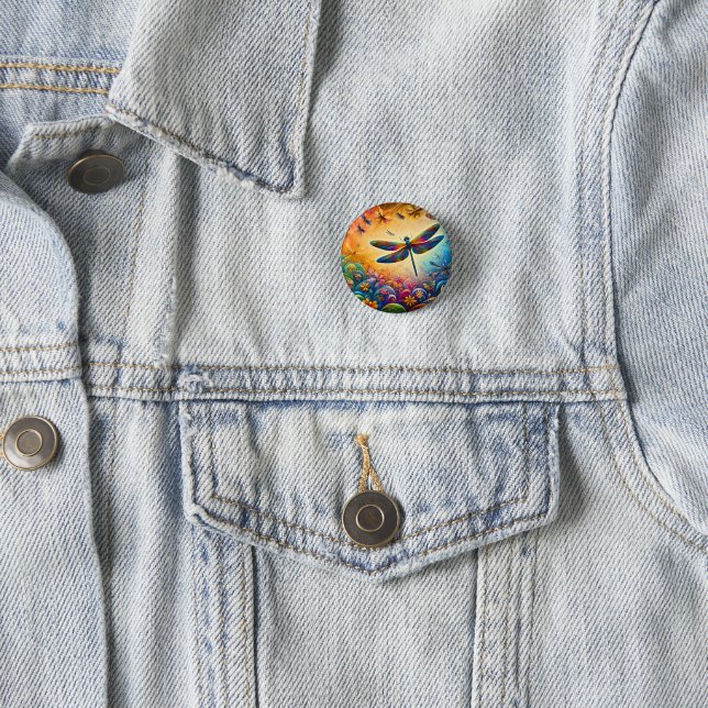 The Dragonfly's Journey  3 Cm Round Badge (In Situ)