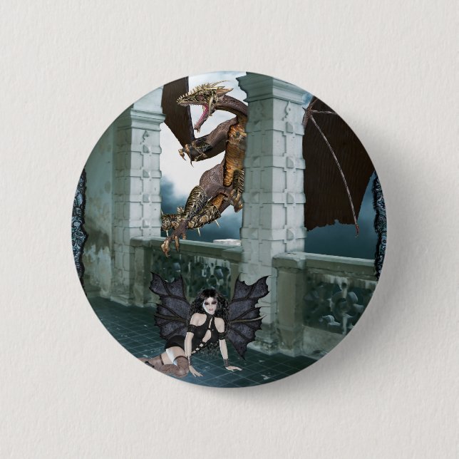 The Dragon's Lair 6 Cm Round Badge (Front)