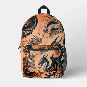The Dragons War Orange Skies Printed Backpack