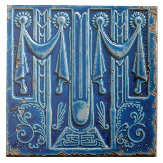 The Draped Cerulean Pavilion Tile (Front)