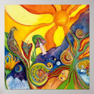 The Dream Fantasy Modern Folk Art Alice Wonderland Poster