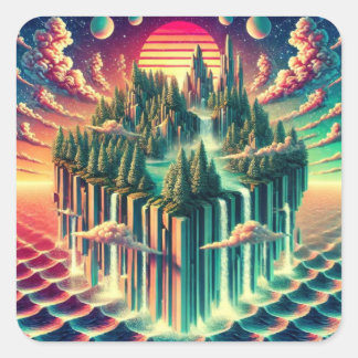 The Dream Island: A Metaphoric Voyage Square Sticker