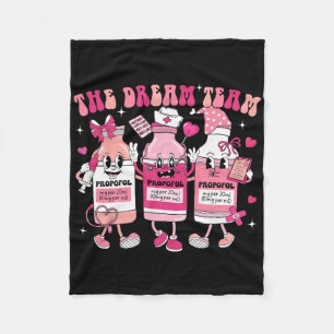 The Dream Team Retro Groovy Nurse Medical Nursing  Fleece Blanket