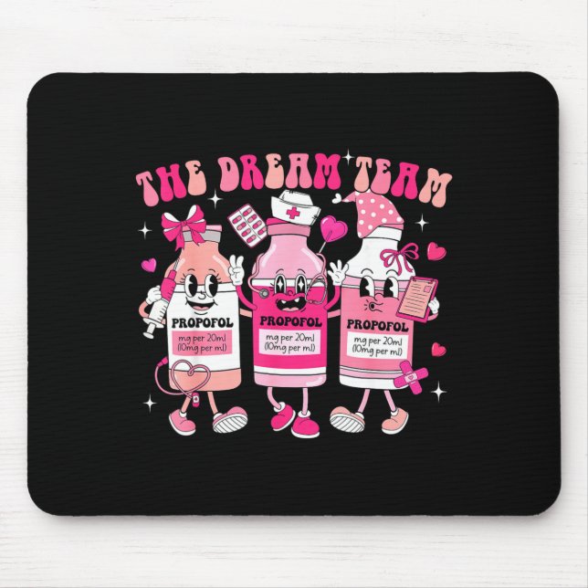 The Dream Team Retro Groovy Nurse Medical Nursing  Mouse Pad (Front)