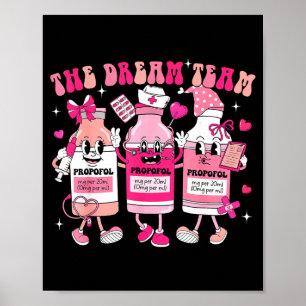 The Dream Team Retro Groovy Nurse Medical Nursing Poster