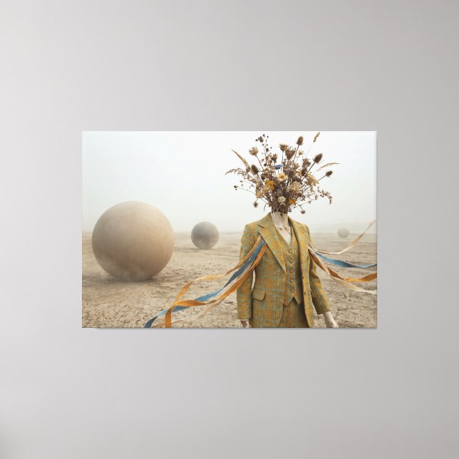 The Dreamer’s Path Across the Dry Riverbed Canvas Print (Front)