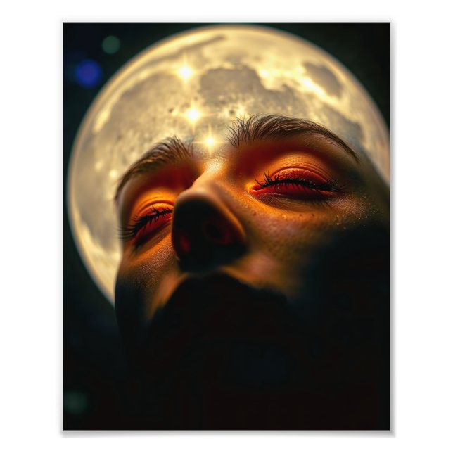 The Dreaming Moon — Mystical Celestial Art Print (Front)