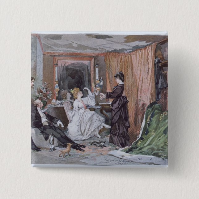 The Dressing Room of Hortense Schneider 15 Cm Square Badge (Front)