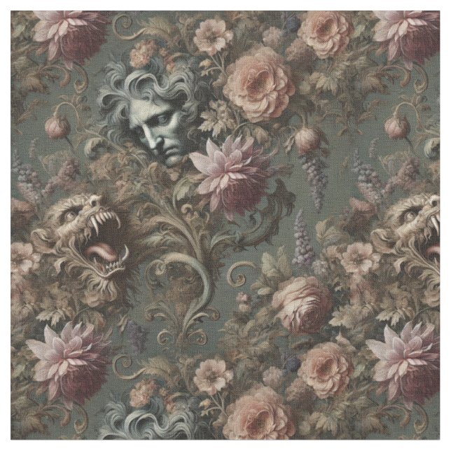 The Driftkeeper’s Paradox – Gothic Classic Tile Fabric (Close Up)