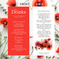 The DRINK menu card Scarlet Petal Serenade 
