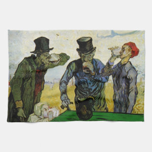 The Drinkers by Vincent van Gogh Tea Towel