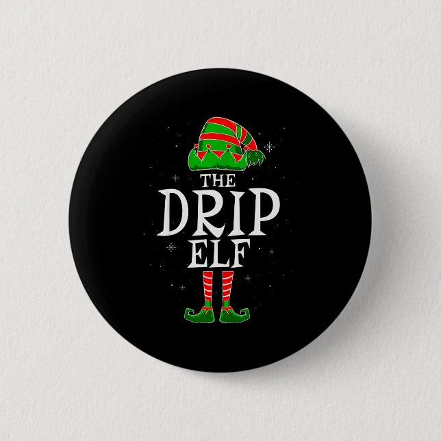 The Drip Elf Group Matching Family Christmas Swag  6 Cm Round Badge (Front)