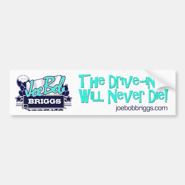 The Drive-In Will Never Die White Bumper Sticker (Front)