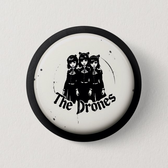 THE DRONES  6 CM ROUND BADGE (Front)