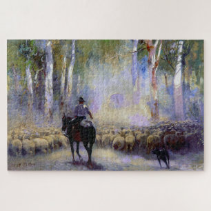 The Drover 1912 Walter Withers Australian Cowboy Jigsaw Puzzle