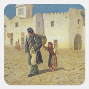 The Drum Beater, 1867 Square Sticker