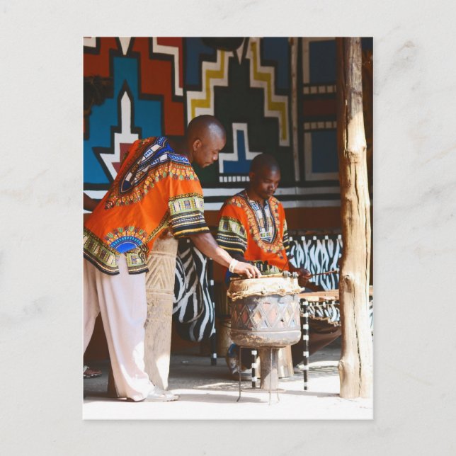 The Drum Beats Of Africa Postcard (Front)