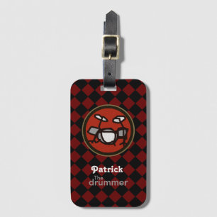 the drummer, named luggage tag