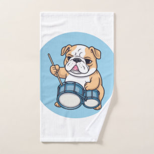 The Drumming Bulldog Beats and Bulldog Grooves  Hand Towel