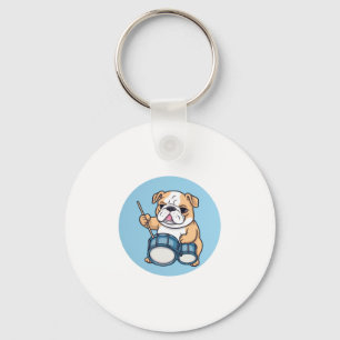 The Drumming Bulldog Beats and Bulldog Grooves  Key Ring