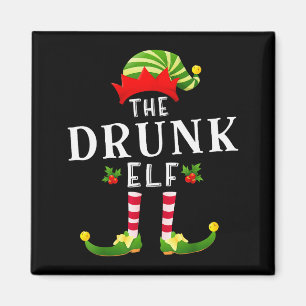 The Drunk Elf Christmas Matching Pajama Magnet
