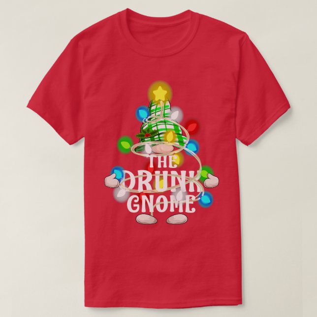 The Drunk Gnome Christmas Matching Family Shirt (Design Front)