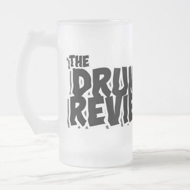 The Drunk Review Frosted Beer Stein (Left)