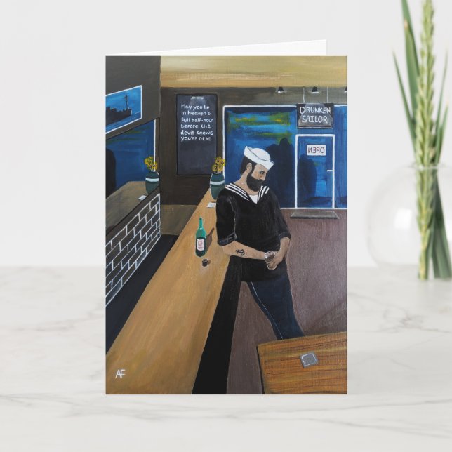 The Drunken Sailor Painting by Alfred Fox Card (Front)