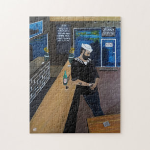 The Drunken Sailor Painting by Alfred Fox Jigsaw Puzzle