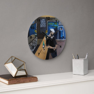 The Drunken Sailor Painting by Alfred Fox Large Clock