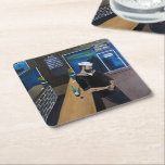The Drunken Sailor Painting by Alfred Fox Square Paper Coaster<br><div class="desc">The Drunken Sailor Painting by Alfred Fox Drink Coaster.</div>