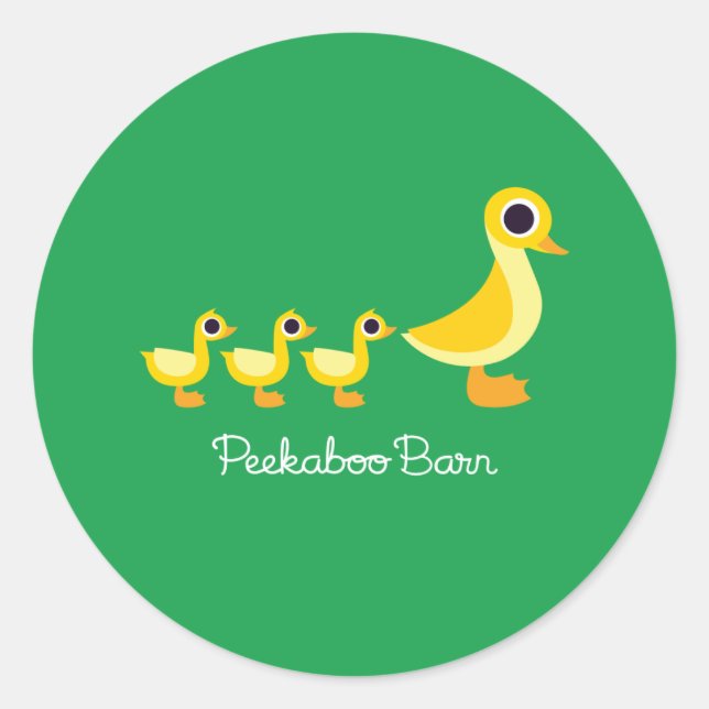 The Duck Family Classic Round Sticker (Front)