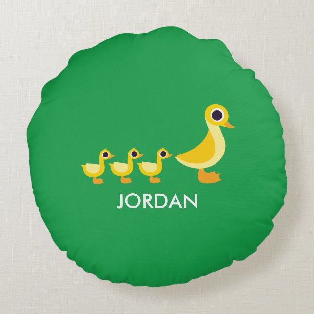 The Duck Family Round Cushion (Back)