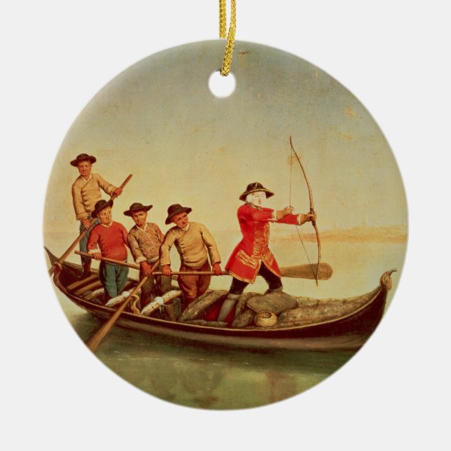 The Duck Hunt Ceramic Tree Decoration (Front)