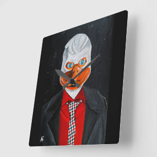 The Duck Painting by Alfred Fox Square Wall Clock