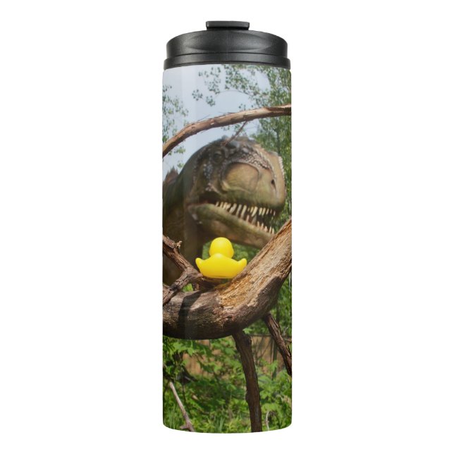 The Duck Vs. T-Rex Thermal Tumbler (Front)