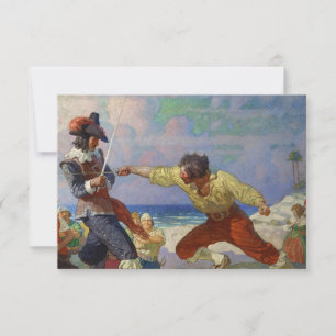 “The Duel on the Beach” by NC Wyeth Thank You Card