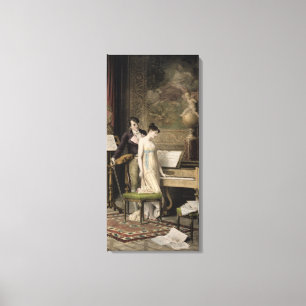 The Duet (mezzotint) Canvas Print