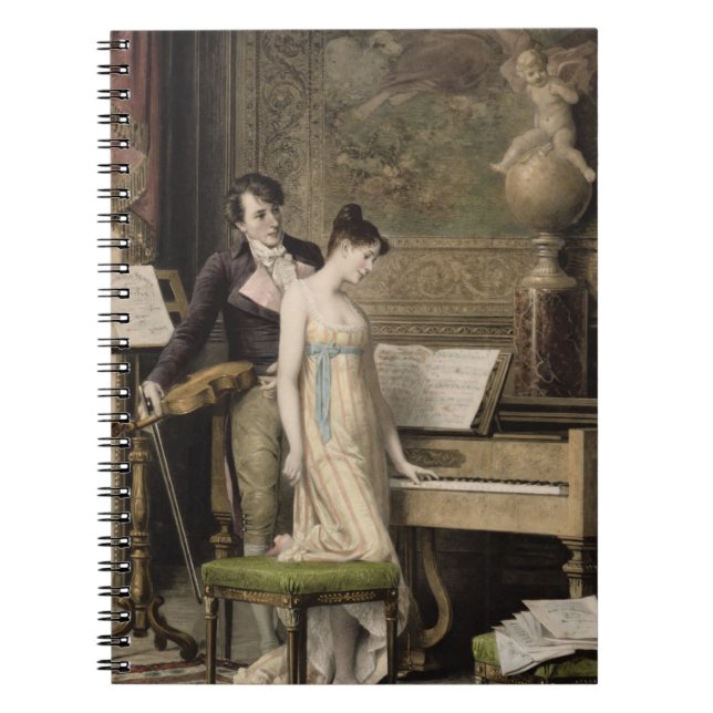 The Duet (mezzotint) Spiral Notebook (Front)