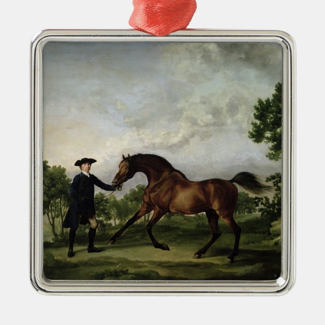 The Duke of Ancaster's bay stallion "Blank" Metal Tree Decoration (Front)