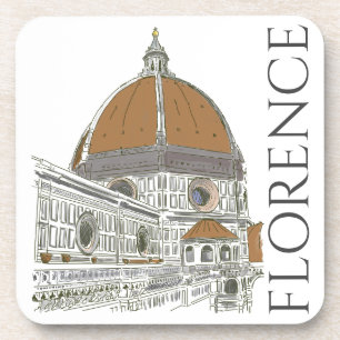 The Duomo Cathedral Florence Italy Pen and Ink Coaster