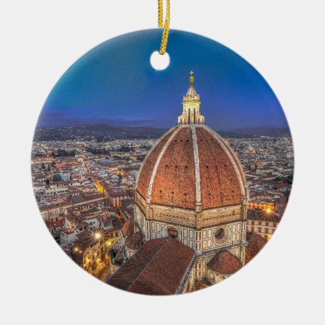 The Duomo in Florence, Italy Ceramic Tree Decoration (Front)