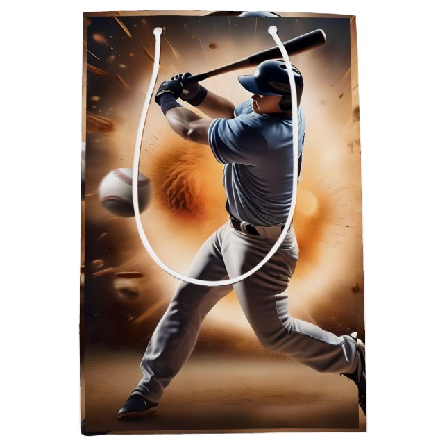"The Dust-Cloud Showdown: A Pitcher's Fury" Medium Gift Bag (Front)