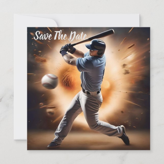 "The Dust-Cloud Showdown: A Pitcher's Fury" Save The Date (Front)