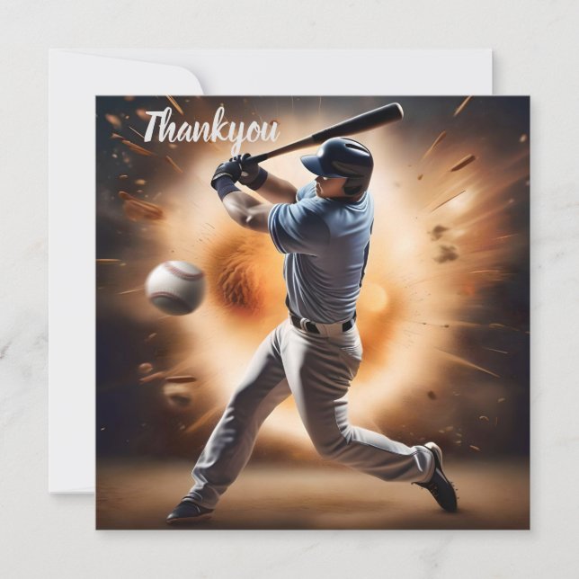 "The Dust-Cloud Showdown: A Pitcher's Fury" Thank You Card (Front)