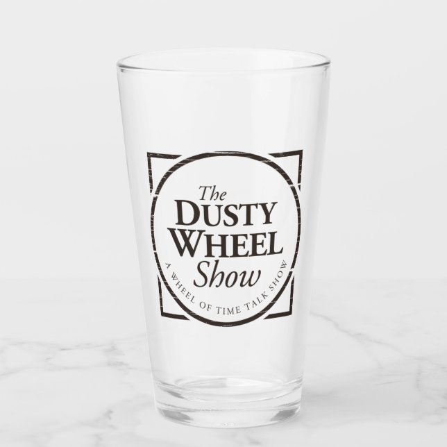 The Dusty Wheel Show Podcast Logo Bar Glass (Front)