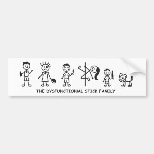 The dysfunctional stick family bumper sticker