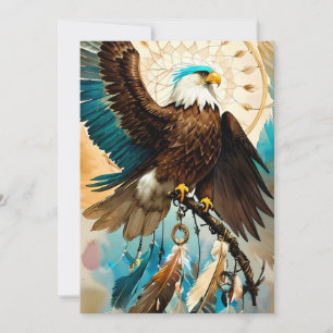 The Eagle Dreamcatcher Flat Greeting Card