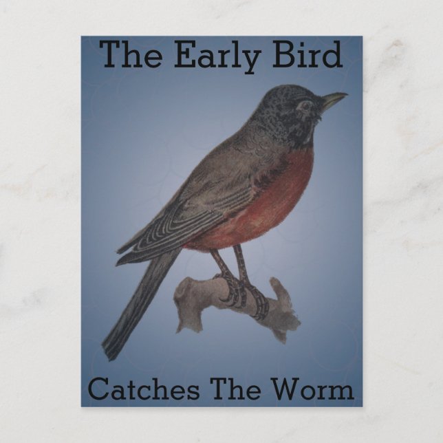 The Early Bird Catches The Worm Postcard (Front)