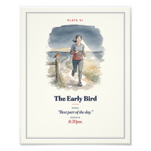 The Early Bird Funny Running Field Guide Photo Print